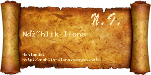 Náhlik Ilona névjegykártya