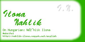 ilona nahlik business card